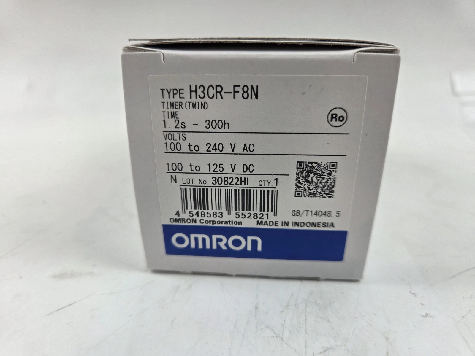 OMRON H3CR-F8N TIME DELAY RELAY 100-240V 8-PIN 100/125VDC 0.05S TO 300H